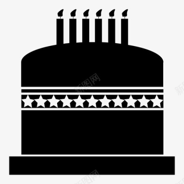 六岁生日蛋糕生日蛋糕图标图标