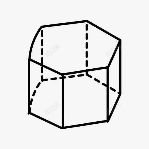 六角形棱镜几何图形数学涂鸦图标svg_新图网 https://ixintu.com 六角形棱镜 几何图形 数学涂鸦图标
