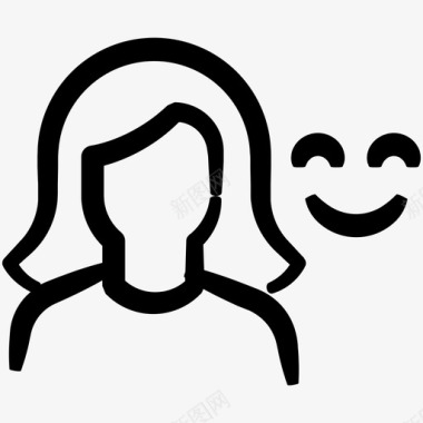 快乐的用户快乐的人快乐的女人图标图标