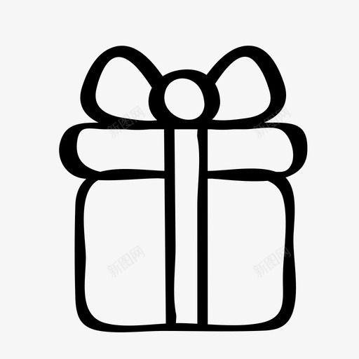礼品盒手绘礼物图标svg_新图网 https://ixintu.com 兔子图标 手绘 礼品盒 礼物