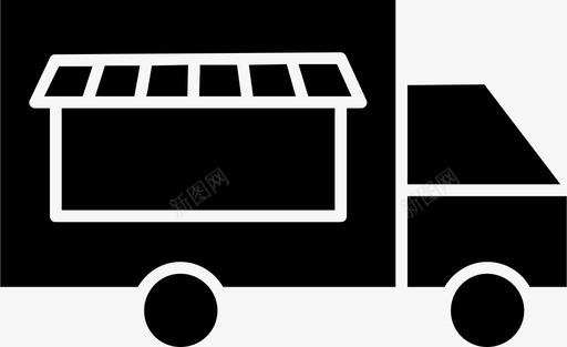 食品车厨房货车图标图标