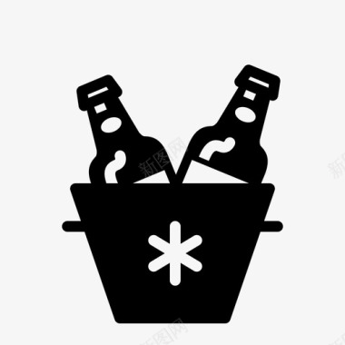 啤酒冰桶冰桶饮料lipoglyph图标图标