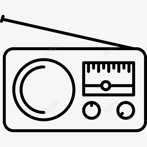 带天线技术音乐的老式收音机图标svg_新图网 https://ixintu.com 带天线 技术 音乐的老式收音机