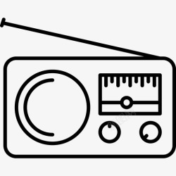 收音机天线带喇叭带天线技术音乐的老式收音机图标高清图片