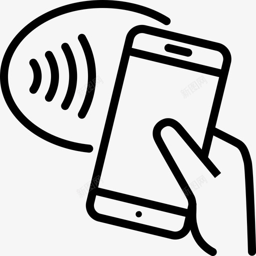 非接触电话手nfc图标svg_新图网 https://ixintu.com nfc 手 支付 银行线路 非接触电话