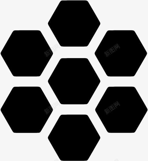 六边形复合连接图标svg_新图网 https://ixintu.com 六边形 分子 复合 结构 蜂窝 连接