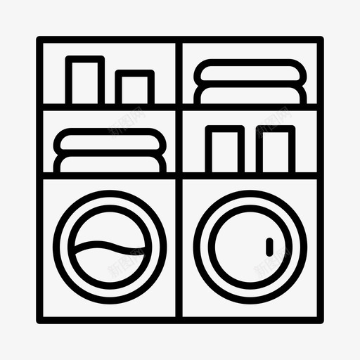 洗衣房烘干机家务图标svg_新图网 https://ixintu.com 家务 洗衣房 洗衣机 烘干机