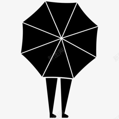 女孩带伞背向姿势后视图女人图标图标