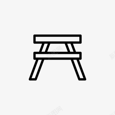 长凳烧烤野餐图标图标