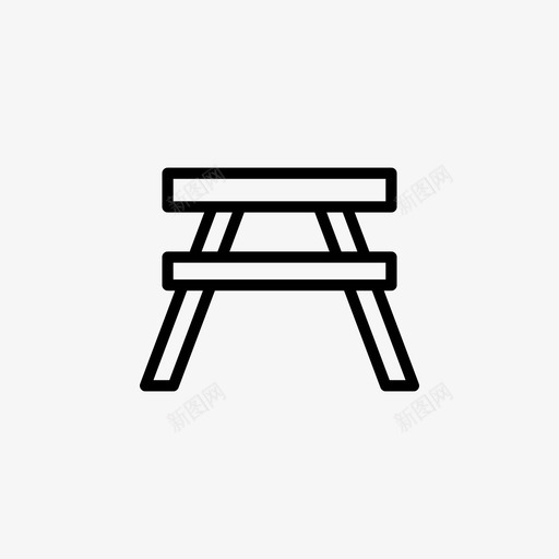 长凳烧烤野餐图标svg_新图网 https://ixintu.com 烧烤 野餐 长凳 餐桌