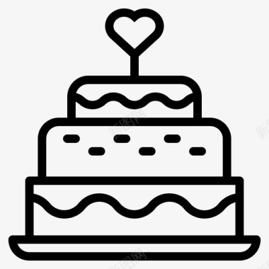 婚礼蛋糕面包店生日蛋糕图标图标