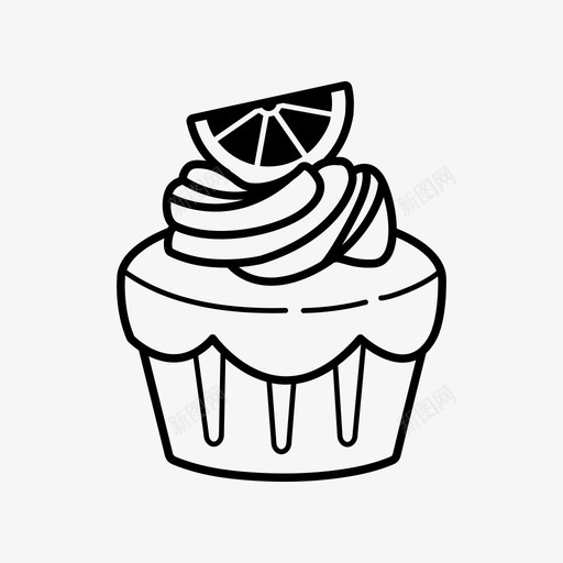 柠檬蛋糕糖霜酸的图标svg_新图网 https://ixintu.com 柠檬蛋糕 甜的 糖霜 纸杯蛋糕 酸的
