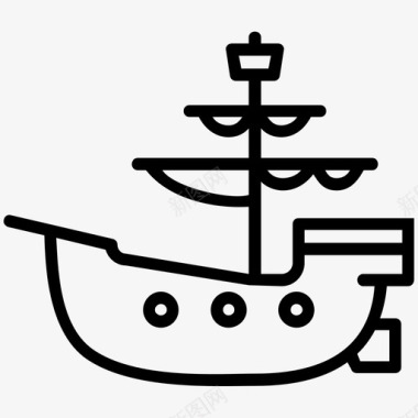 海盗船船帆船图标图标
