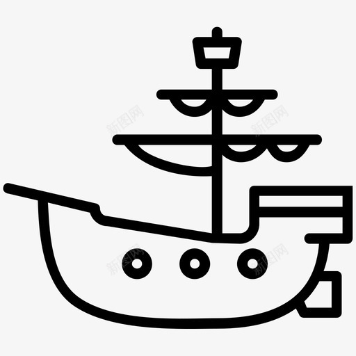 海盗船船帆船图标svg_新图网 https://ixintu.com 帆船 海盗 海盗船 船
