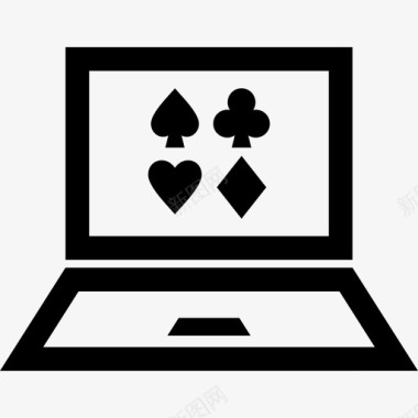 网上赌场赌博笔记本电脑图标图标