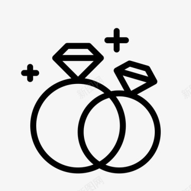 结婚戒指婚礼幸福图标图标