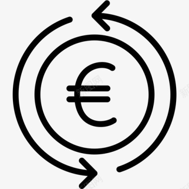 欧元现金返还利润图标图标