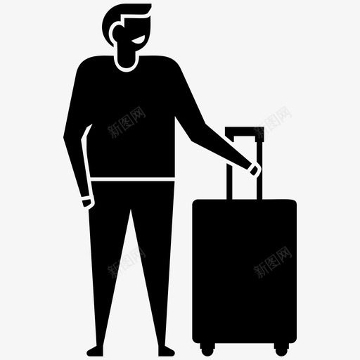 有行李的人有人的插图图标svg_新图网 https://ixintu.com 有人的插图 有行李的人