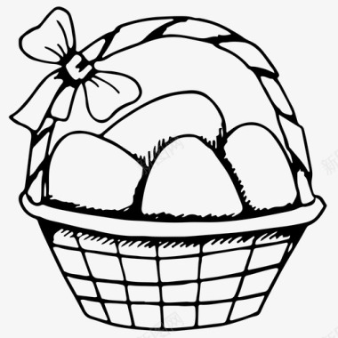 复活节彩蛋篮复活节彩蛋宗教图标图标