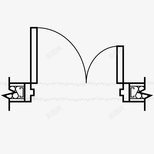 双凹门建筑详图图标svg_新图网 https://ixintu.com 双凹门 平面图中的门 建筑 详图