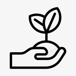 手持可循环标志手持植物地球生态图标高清图片