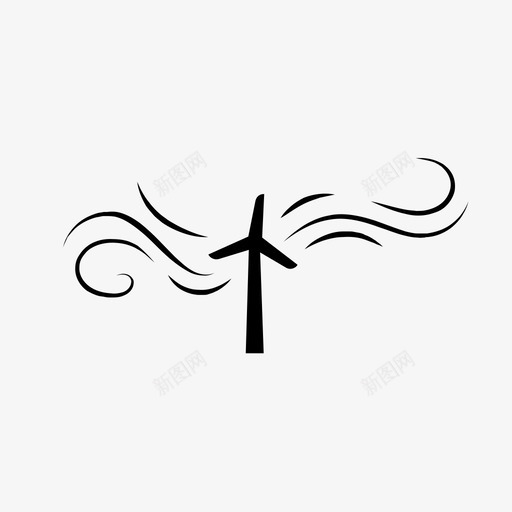 风力涡轮机电力能源图标svg_新图网 https://ixintu.com 电力 能源 风力发电 风力涡轮机