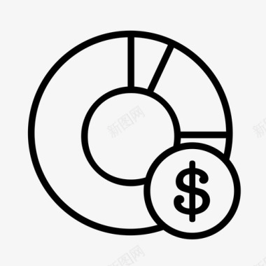 货币图表美元饼图图标图标