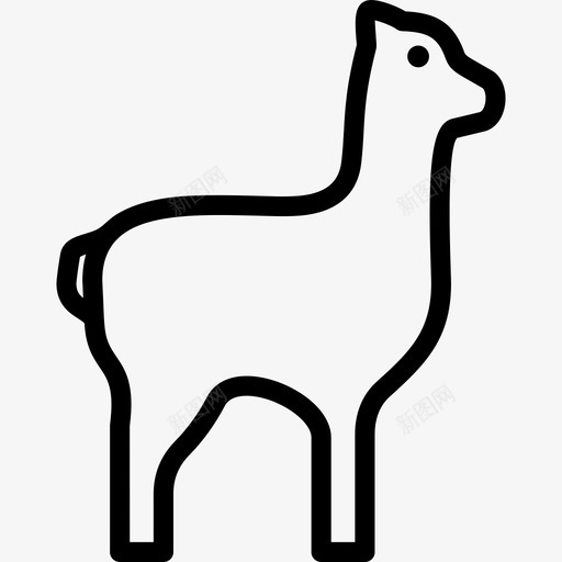 美洲驼羊驼动物图标svg_新图网 https://ixintu.com 动物 动物轮廓 羊驼 美洲驼 野生 食草动物