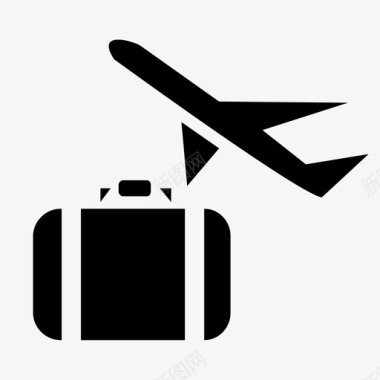 旅行机场安检行李托运图标图标