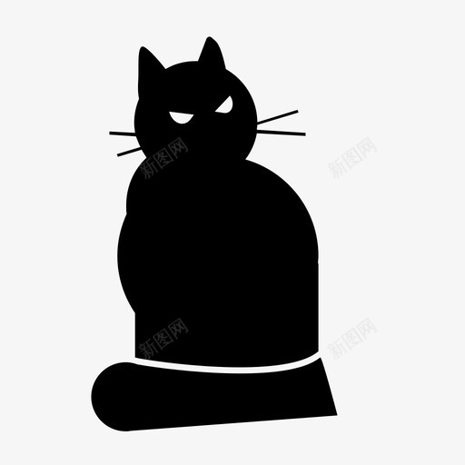 坐着的猫动物神秘图标svg_新图网 https://ixintu.com 动物 坐着的猫 猫 神秘