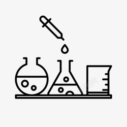 矢量漏斗烧杯科学实验室烧杯漏斗图标高清图片