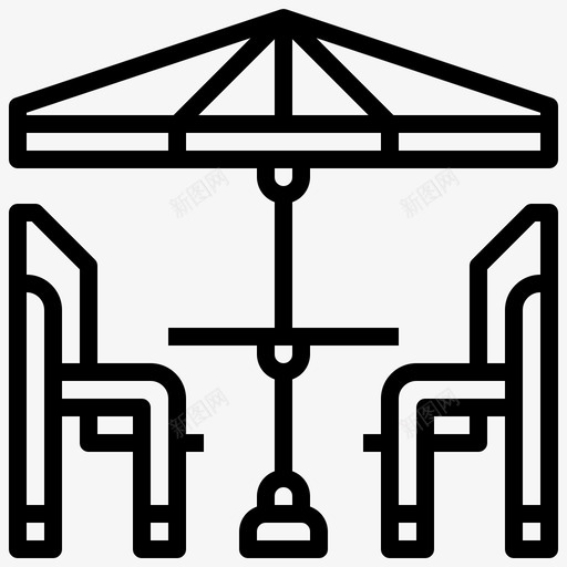 露台椅子城市元素图标svg_新图网 https://ixintu.com 城市元素 太阳 椅子 雨伞 露台