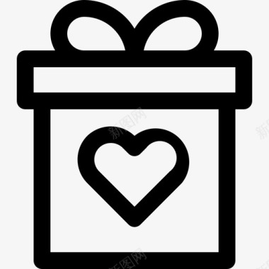 礼物盒子爱情图标图标