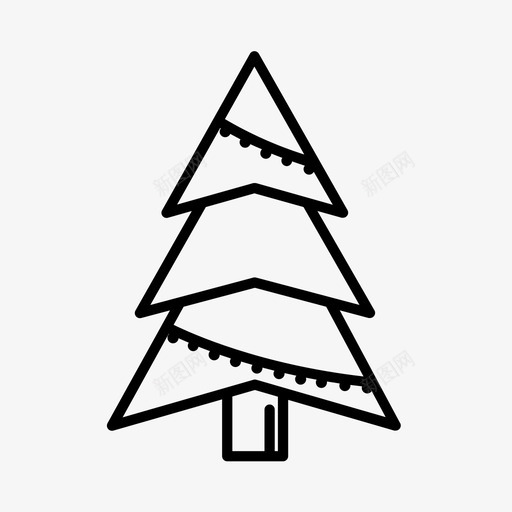 圣诞树针叶树装饰树图标svg_新图网 https://ixintu.com 圣诞树 圣诞树6 装饰树 针叶树