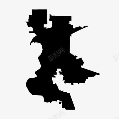 萨克拉门托边界城市图标图标