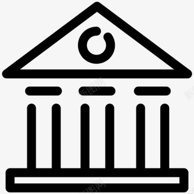 银行建筑资本图标图标