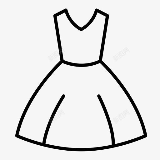 连衣裙服装太阳裙图标svg_新图网 https://ixintu.com 太阳裙 女式时装 服装 连衣裙