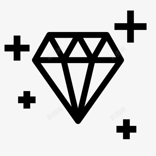 钻石数量光泽图标svg_新图网 https://ixintu.com 价值 光泽 数量 珍宝 钻石 闪耀