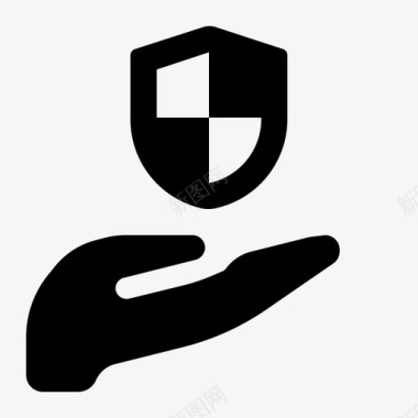保护安全手势手图标图标