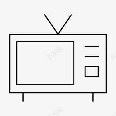 电视屏幕复古图标图标