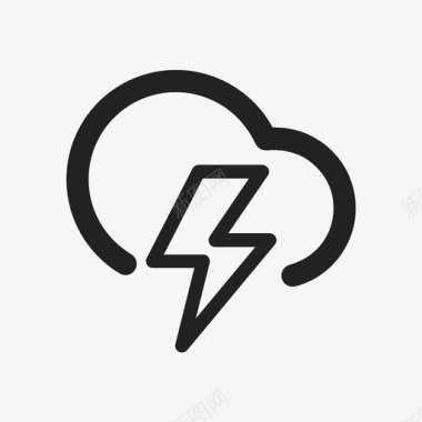 雷电天气云雷图标图标