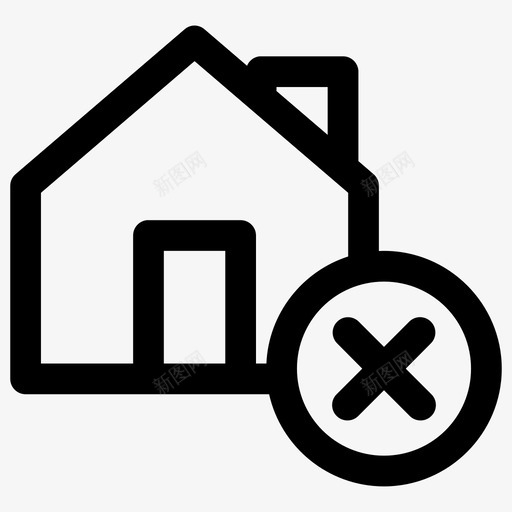 拒绝回家房子房地产图标svg_新图网 https://ixintu.com 住所 房地产 房子 拒绝回家