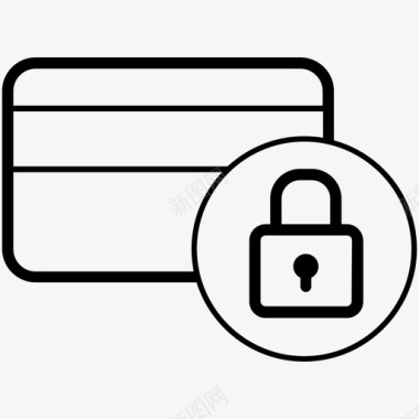 信用卡和锁密码支付图标图标