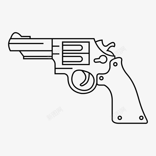 枪左轮手枪射击图标svg_新图网 https://ixintu.com 射击 左轮手枪 枪 武器 简约的轮廓