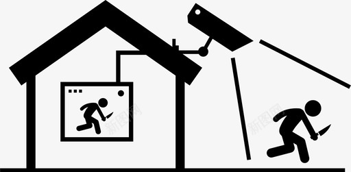闭路电视摄像头入侵者图标svg_新图网 https://ixintu.com 入侵者 安全摄像头 家庭房屋基础设施和功能 小偷 屏幕 摄像头 闭路电视