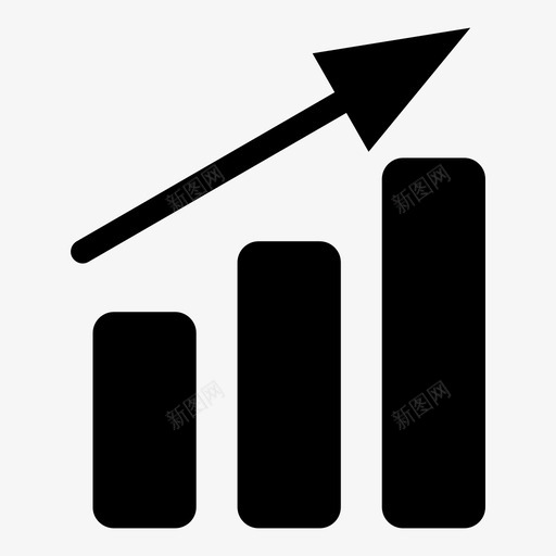 增加箭头条形图图标svg_新图网 https://ixintu.com 业务 业务图标 增加 成功 条形图 箭头 财务