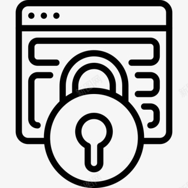浏览器锁数据安全图标图标