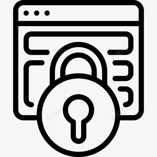 浏览器锁数据安全图标svg_新图网 https://ixintu.com 安全 数据 数据安全概述 浏览器锁