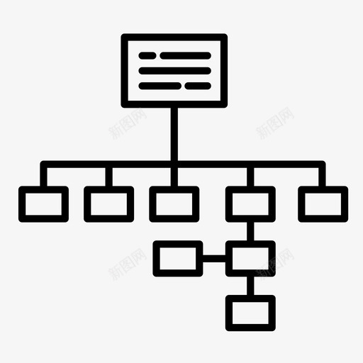 网站地图图表内容图标svg_新图网 https://ixintu.com 内容 图表 层次结构 流程 网站地图 网页设计线图标