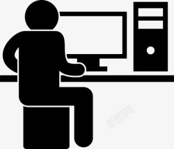 家庭娱乐电脑工作人程序员图标高清图片